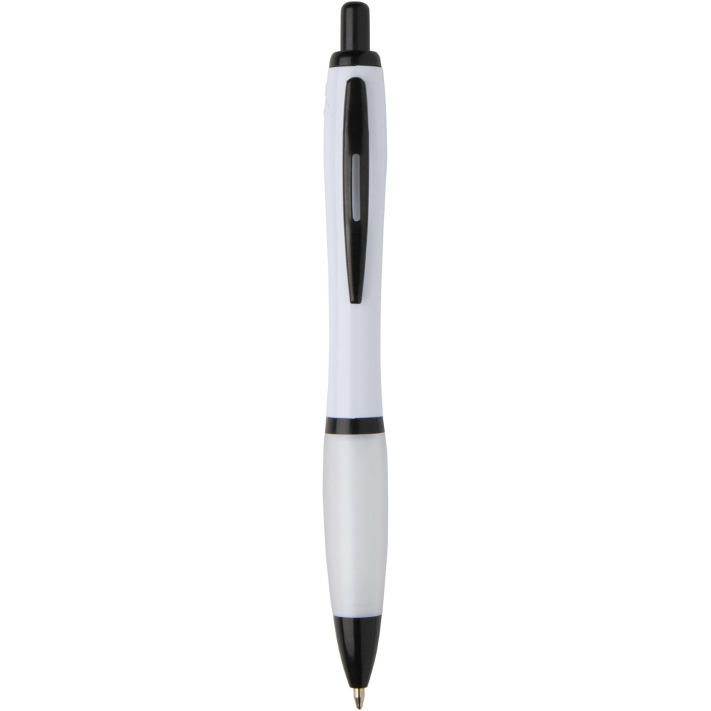 Logo trade promotional gifts picture of: Nash recycled plastic ballpoint pen with black trims (black ink)